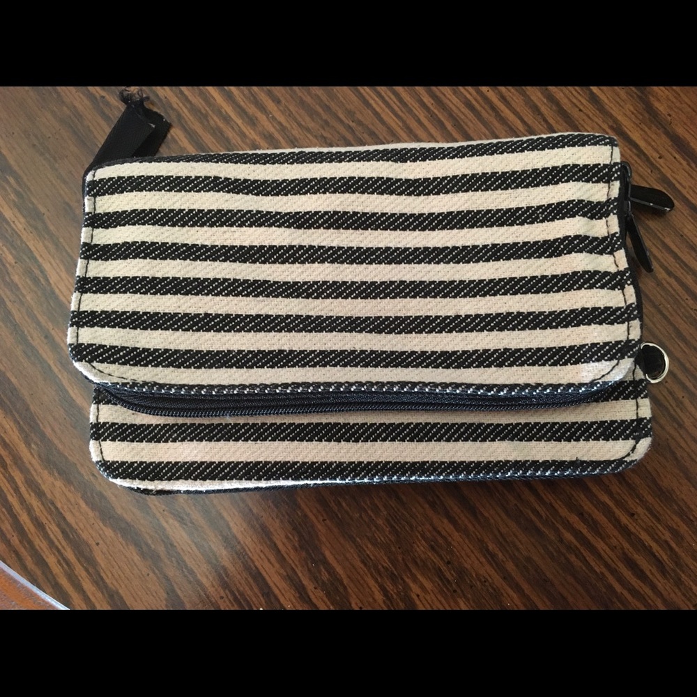 Black and white striped wallet